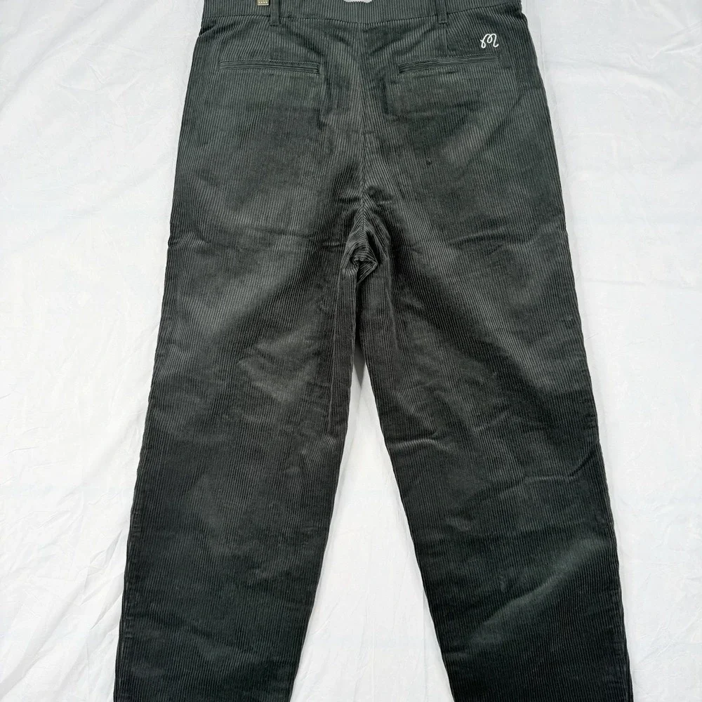 Malbon Corduroy Mens Pants Extremely Rare DarkGreen SZ-34 Casual Golf Korea Made
